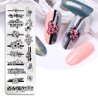 HKM-478291 Stainless Steel Nail Printing Plates - Small Square Design, Multiple Models Available