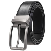 HKM-623251 Genuine Leather Men's Belt with Alloy Pin Buckle - Stylish Waistband for Everyday Wear