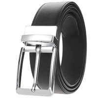 HKM-623251 Genuine Leather Men's Belt with Alloy Pin Buckle - Stylish Waistband for Everyday Wear