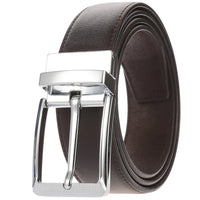 HKM-623251 Genuine Leather Men's Belt with Alloy Pin Buckle - Stylish Waistband for Everyday Wear