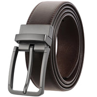HKM-623251 Genuine Leather Men's Belt with Alloy Pin Buckle - Stylish Waistband for Everyday Wear