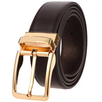 HKM-623251 Genuine Leather Men's Belt with Alloy Pin Buckle - Stylish Waistband for Everyday Wear