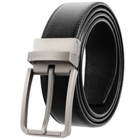 HKM-623251 Genuine Leather Men's Belt with Alloy Pin Buckle - Stylish Waistband for Everyday Wear