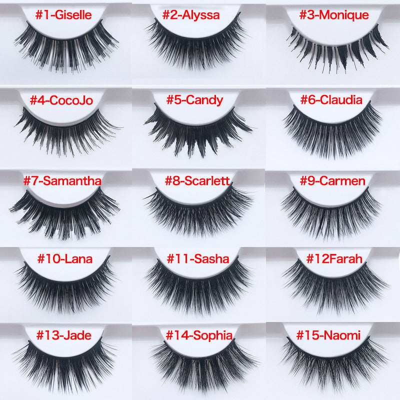 HKM-107539 3D Mink Hair False Eyelashes for Voluminous and Natural Look