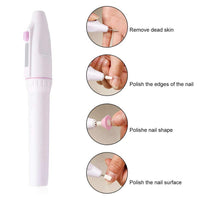 HKM-477139 Electric Nail Manicure Grinder - White, Nail Polish Tool for All Skin Types