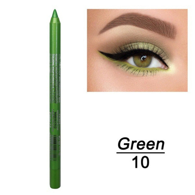 HKM-109523 Versatile Waterproof Eyeliner Pencil in 14 Vibrant Colors - Long-lasting & Easily Removable