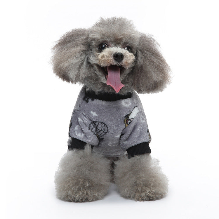 HKM-479699 Cozy Collection Autumn Dog Pajamas - Soft Polyester in Grey Penguin & Ladybird Designs, Sizes S-XL