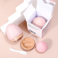 HKM-051091 Lightweight Foundation Concealer Cream with Makeup Sponge - Brightening, Moisturizing Liquid Foundation in 4 Shades