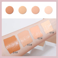 HKM-051091 Lightweight Foundation Concealer Cream with Makeup Sponge - Brightening, Moisturizing Liquid Foundation in 4 Shades