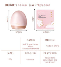 HKM-051091 Lightweight Foundation Concealer Cream with Makeup Sponge - Brightening, Moisturizing Liquid Foundation in 4 Shades