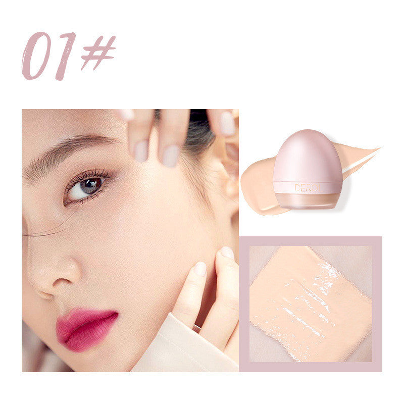HKM-051091 Lightweight Foundation Concealer Cream with Makeup Sponge - Brightening, Moisturizing Liquid Foundation in 4 Shades