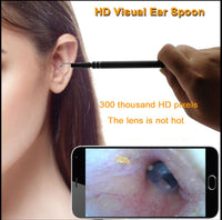 HKM-066387 Ear Canal Cleaning Endoscope with 5.5MM Camera and Ear Spoons - Versatile Inspection Tool for Ear, Throat, Nose, and Scalp