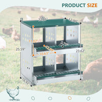 HKM-219283 4 Compartment Metal Nesting Box for Chickens - Galvanized Steel Wall-Mount Egg Laying Coop