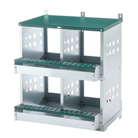 HKM-219283 4 Compartment Metal Nesting Box for Chickens - Galvanized Steel Wall-Mount Egg Laying Coop
