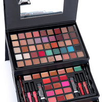 HKM-303827 Comprehensive Eye Shadow and Lip Gloss Cosmetic Set with Blush, Mascara, and Brushes