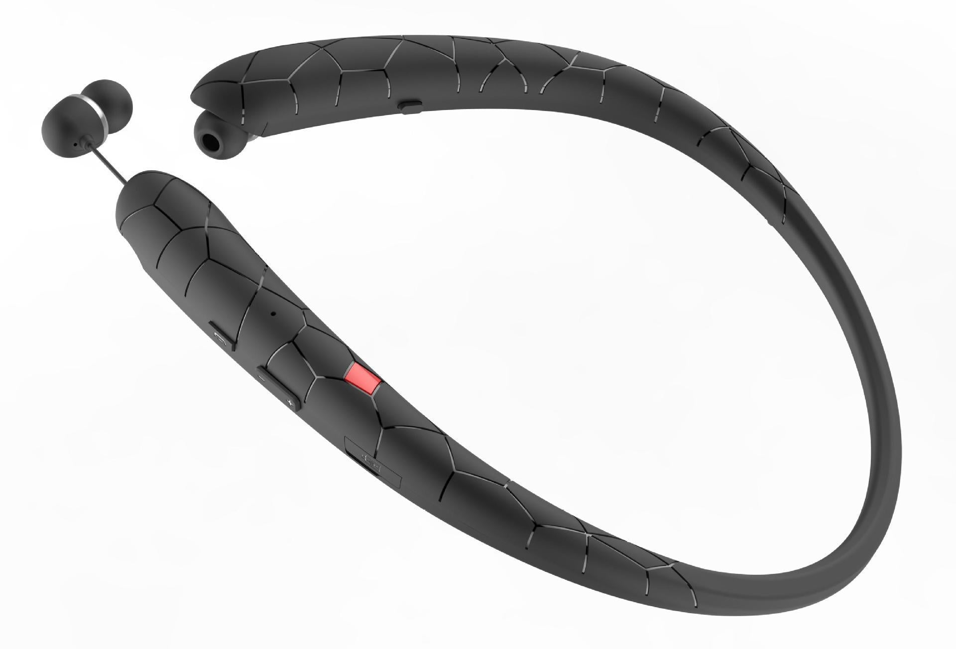 KTX-081619 Wireless Neckband Bluetooth Headphones with Retractable Wire and Noise-Canceling Microphone