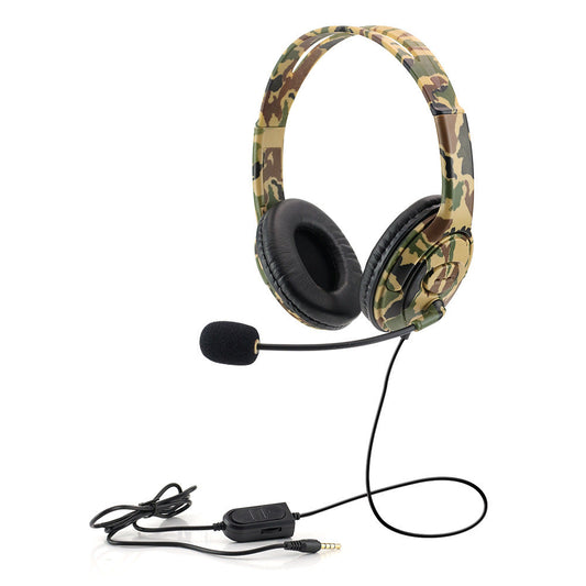 KTX-720723 Camouflage Wired Headset with 3.5mm Plug – 20-20K Hz Frequency Response, 118 dB Sensitivity
