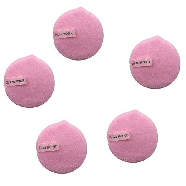 HKM-016019 Magic Water Makeup Remover Puff - Short Hair Round Sponge for Effective Cleansing
