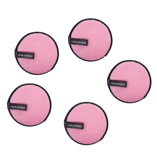 HKM-016019 Magic Water Makeup Remover Puff - Short Hair Round Sponge for Effective Cleansing