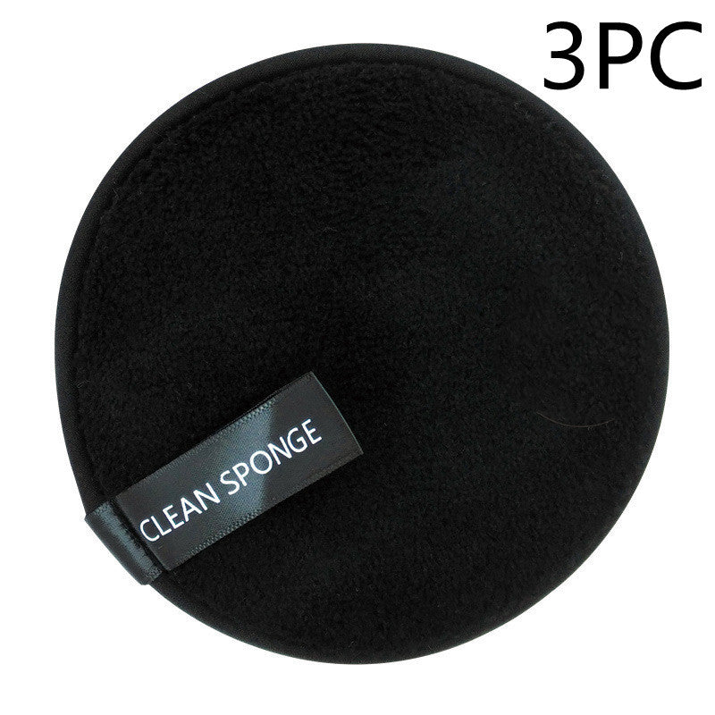 HKM-016019 Magic Water Makeup Remover Puff - Short Hair Round Sponge for Effective Cleansing
