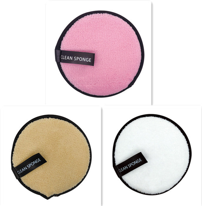 HKM-016019 Magic Water Makeup Remover Puff - Short Hair Round Sponge for Effective Cleansing