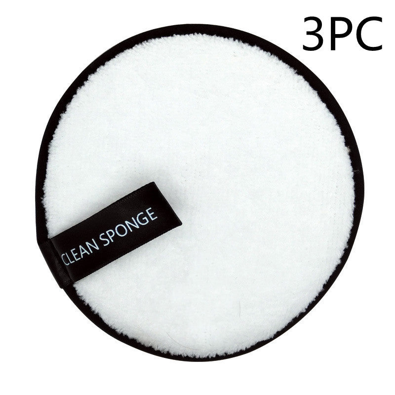 HKM-016019 Magic Water Makeup Remover Puff - Short Hair Round Sponge for Effective Cleansing