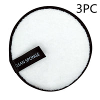 HKM-016019 Magic Water Makeup Remover Puff - Short Hair Round Sponge for Effective Cleansing