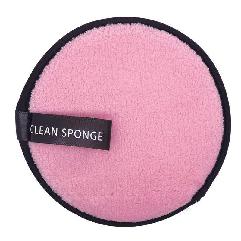 HKM-016019 Magic Water Makeup Remover Puff - Short Hair Round Sponge for Effective Cleansing