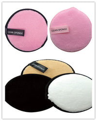 HKM-016019 Magic Water Makeup Remover Puff - Short Hair Round Sponge for Effective Cleansing
