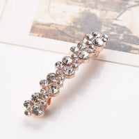 HKM-937299 Korean Style Spring Clip Hair Clip with Pearl Rhinestones – 7cm Long, Chic Side or Tail Accessory