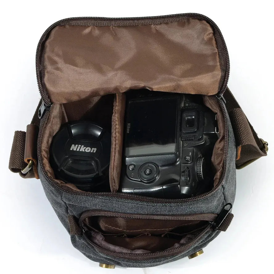 KTX-974803 Waterproof Retro Crossbody Bag for Micro SLR Photography - Ideal for Men and Women