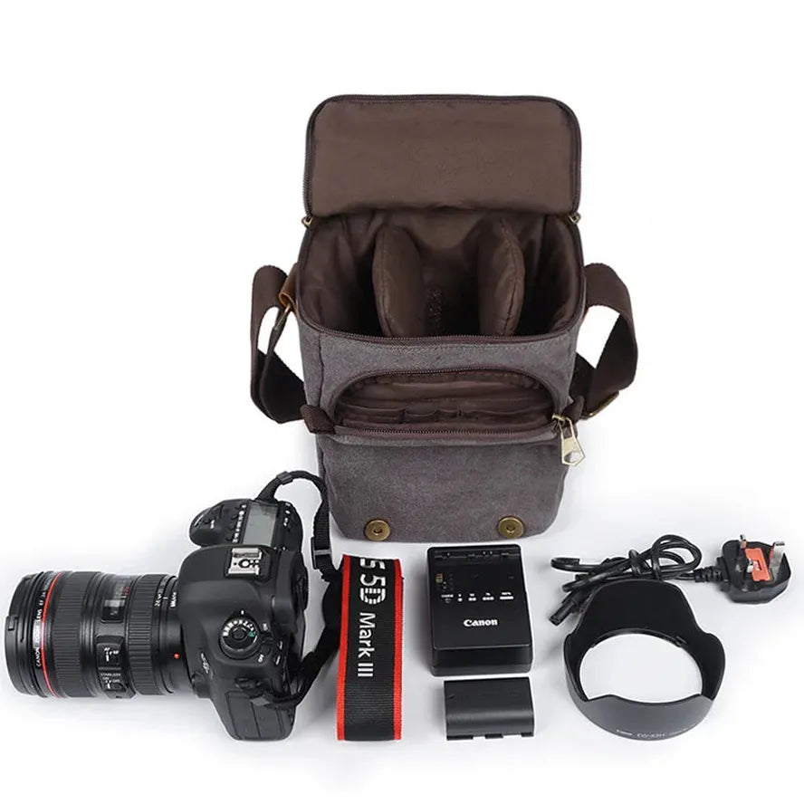 KTX-974803 Waterproof Retro Crossbody Bag for Micro SLR Photography - Ideal for Men and Women