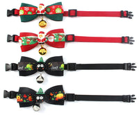 HKM-732755 Cat Neck Strap Bow Tie - Halloween and Christmas Styles in Nylon, Multiple Sizes Available