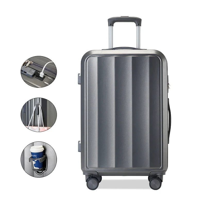 KTX-113299 28 Inch 3-in-1 Carry-On Suitcase with Wheels and 24 Inch Travel Box Luggage Set