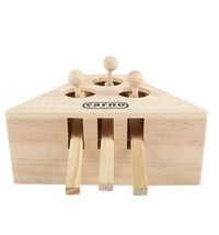 HKM-318611 Interactive Solid Wood Cat & Hamster Toy with Multiple Holes for Playing Fun