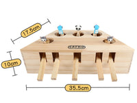 HKM-318611 Interactive Solid Wood Cat & Hamster Toy with Multiple Holes for Playing Fun