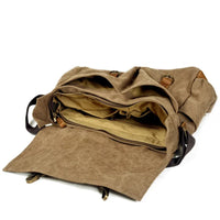 HKM-662931 Waxed Canvas DSLR Camera Sling Bag - Vintage Unisex Messenger Backpack