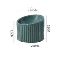 HKM-809299 Elevated Ceramic Cat Bowl Set - Whisker-Friendly, Anti-Vomit Design for Food and Water, Ideal forIndoor Cats and Puppies