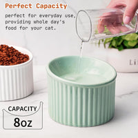 HKM-809299 Elevated Ceramic Cat Bowl Set - Whisker-Friendly, Anti-Vomit Design for Food and Water, Ideal forIndoor Cats and Puppies