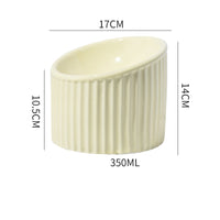 HKM-809299 Elevated Ceramic Cat Bowl Set - Whisker-Friendly, Anti-Vomit Design for Food and Water, Ideal forIndoor Cats and Puppies