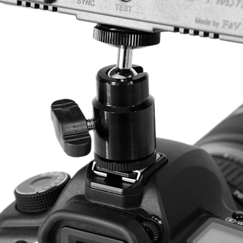 KTX-808019 2-in-1 Square Bottom Camera Hot Shoe Head with Cold Shoe Holder and 1/4 Screw Interface