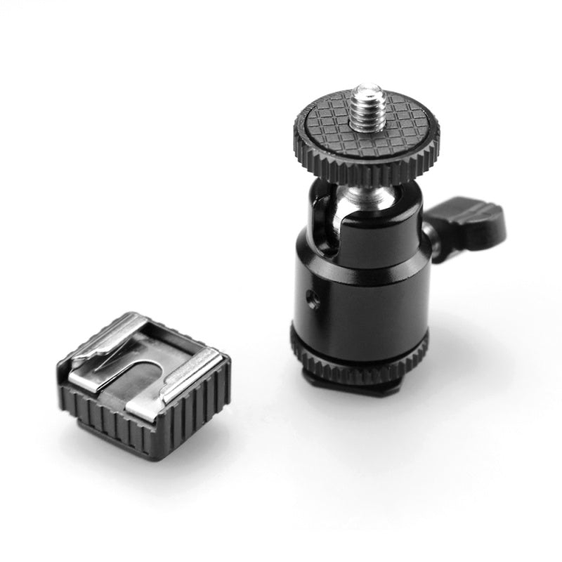 KTX-808019 2-in-1 Square Bottom Camera Hot Shoe Head with Cold Shoe Holder and 1/4 Screw Interface