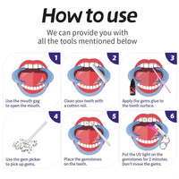 HKM-325651 Charming Dental Teeth Gems - Crystal Tooth Ornaments for a Stylish Smile