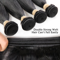 HKM-296595 Long Peruvian Real Hair Wig - Smooth, Straight, Dyeable and Ironable Options