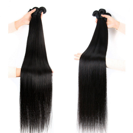 KTX-296595 Long Peruvian Real Hair Wig - Smooth, Straight, Dyeable and Ironable Options