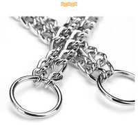 HKM-075091 Double-Row Chrome-Plated Iron Dog Collar ¨C Available in Various Sizes