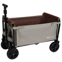 HKM-401107 Convertible Camping Wagon Cart with Bench Seat, Storage Space, and Dog Tether