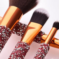 HKM-723219 Colorful 10-Piece Makeup Brush Set with Nylon Hair for Eyes, Cheeks, and Lips