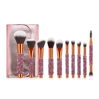 HKM-723219 Colorful 10-Piece Makeup Brush Set with Nylon Hair for Eyes, Cheeks, and Lips