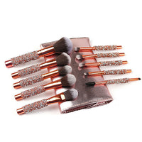 HKM-723219 Colorful 10-Piece Makeup Brush Set with Nylon Hair for Eyes, Cheeks, and Lips